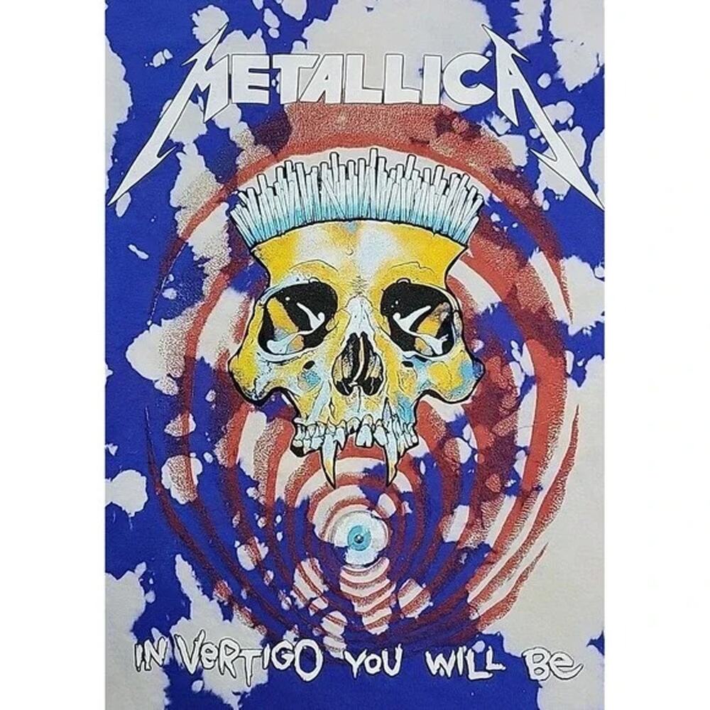 Metallica Vintage Style In Vertigo You Will Be TyeDye ShortSleeve Shirt L Blue - Picture 2 of 15